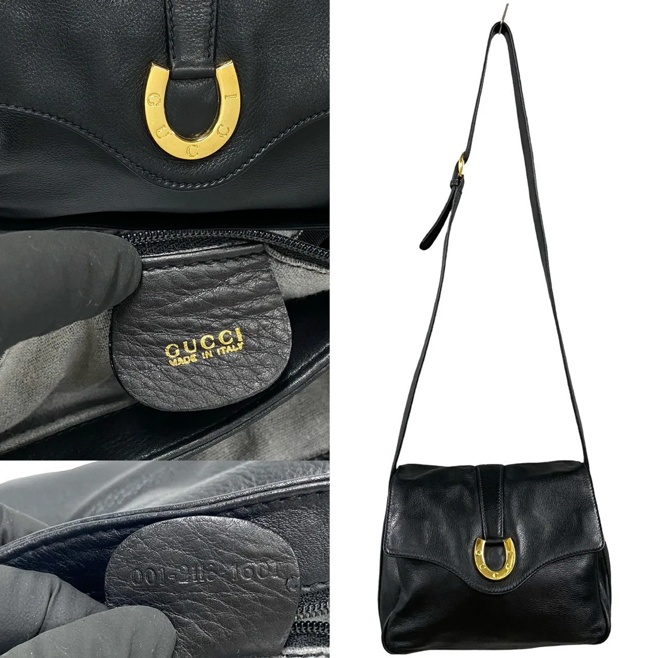 GUCCI Shoulder Bag leather black