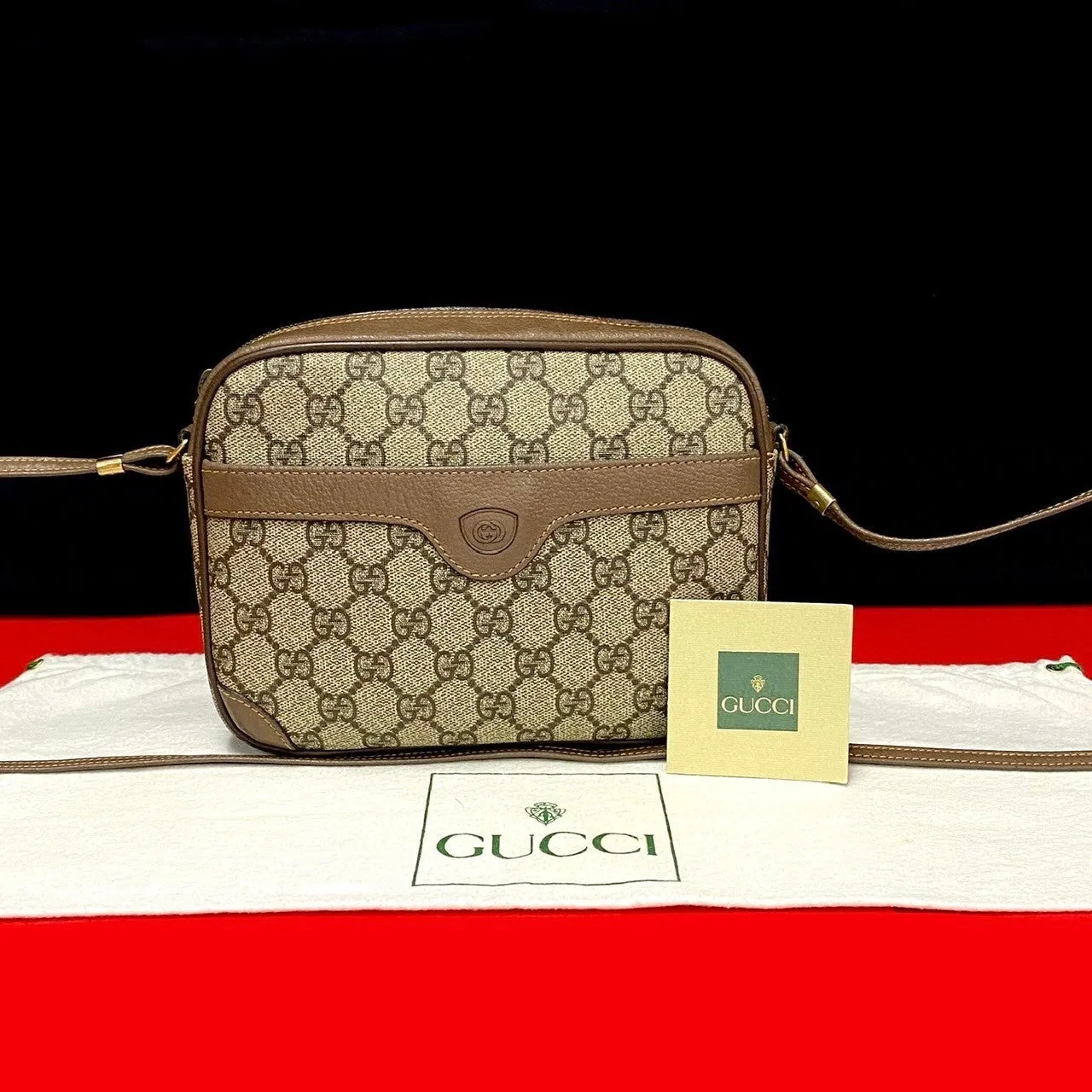 GUCCI Shoulder Bag leather Brown