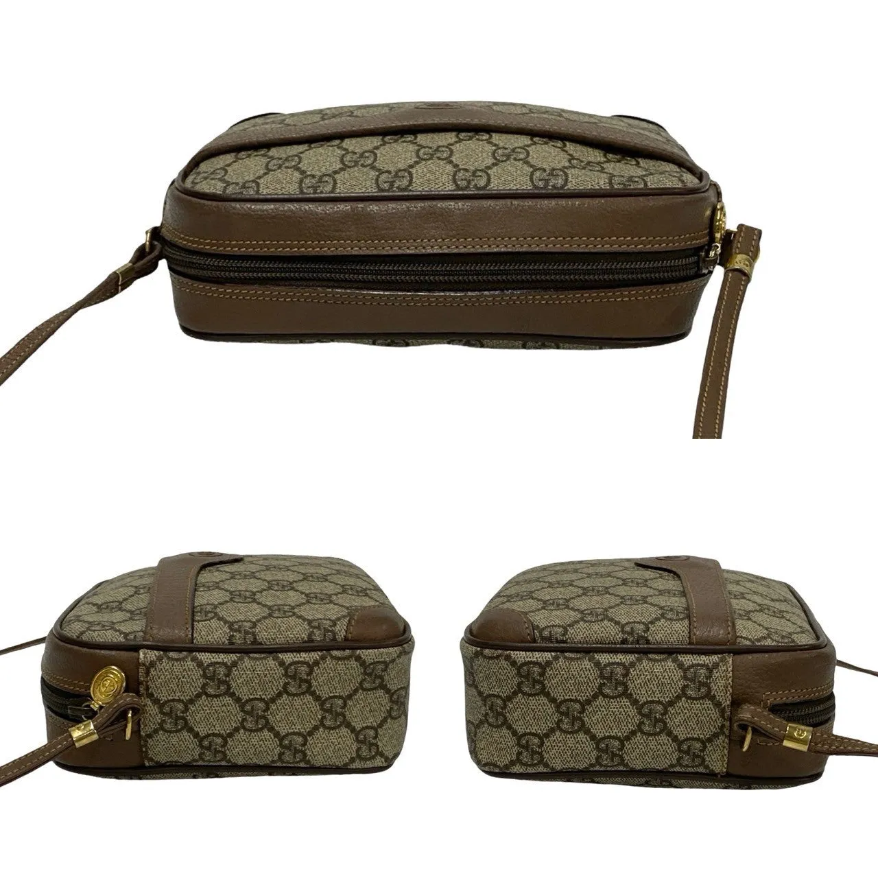 GUCCI Shoulder Bag leather Brown