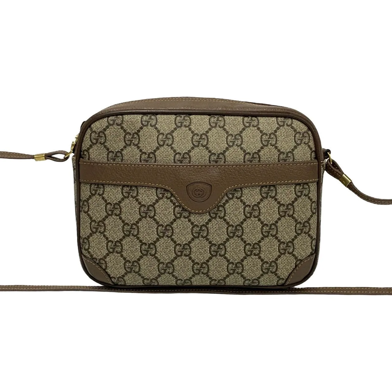 GUCCI Shoulder Bag leather Brown