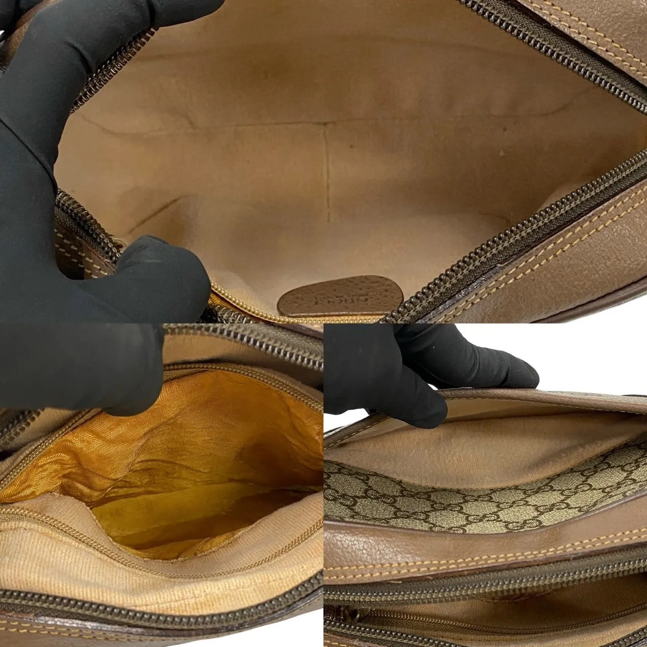 GUCCI Shoulder Bag leather Brown