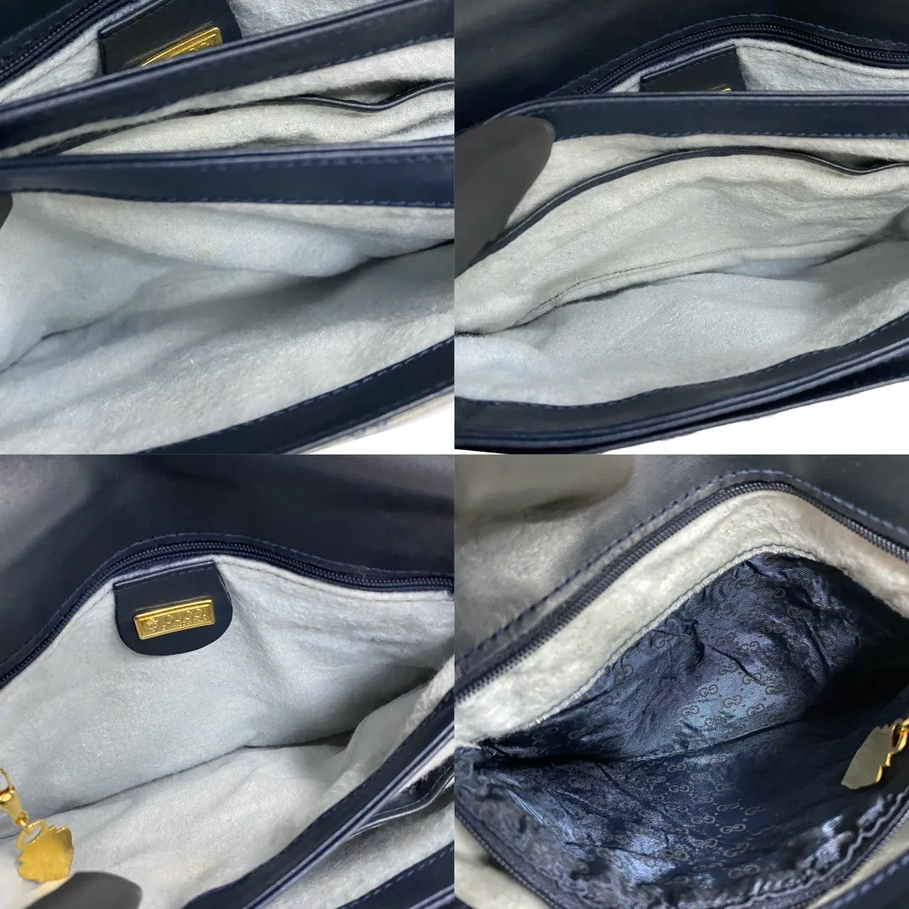 GUCCI Shoulder Bag leather Navy