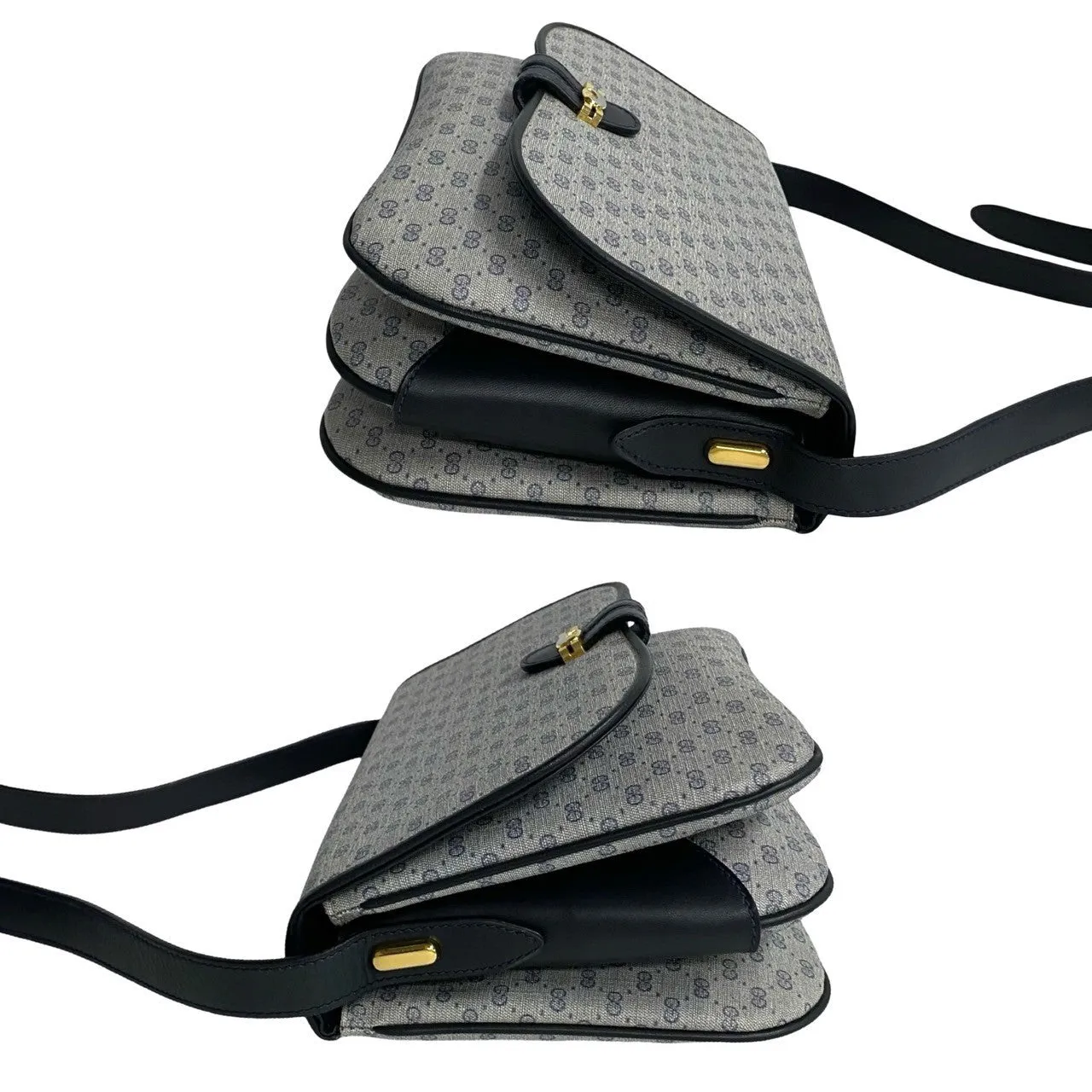 GUCCI Shoulder Bag leather Navy