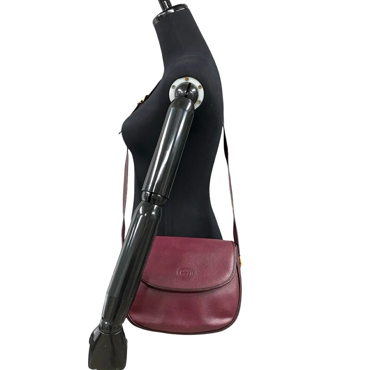 GUCCI Shoulder Bag leather purple