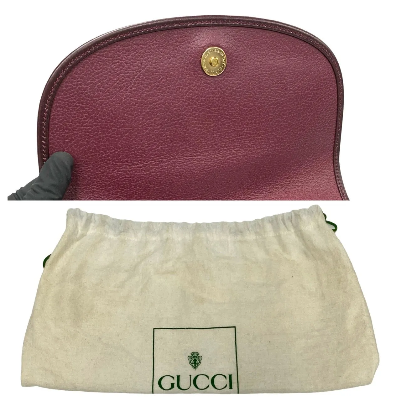 GUCCI Shoulder Bag leather purple