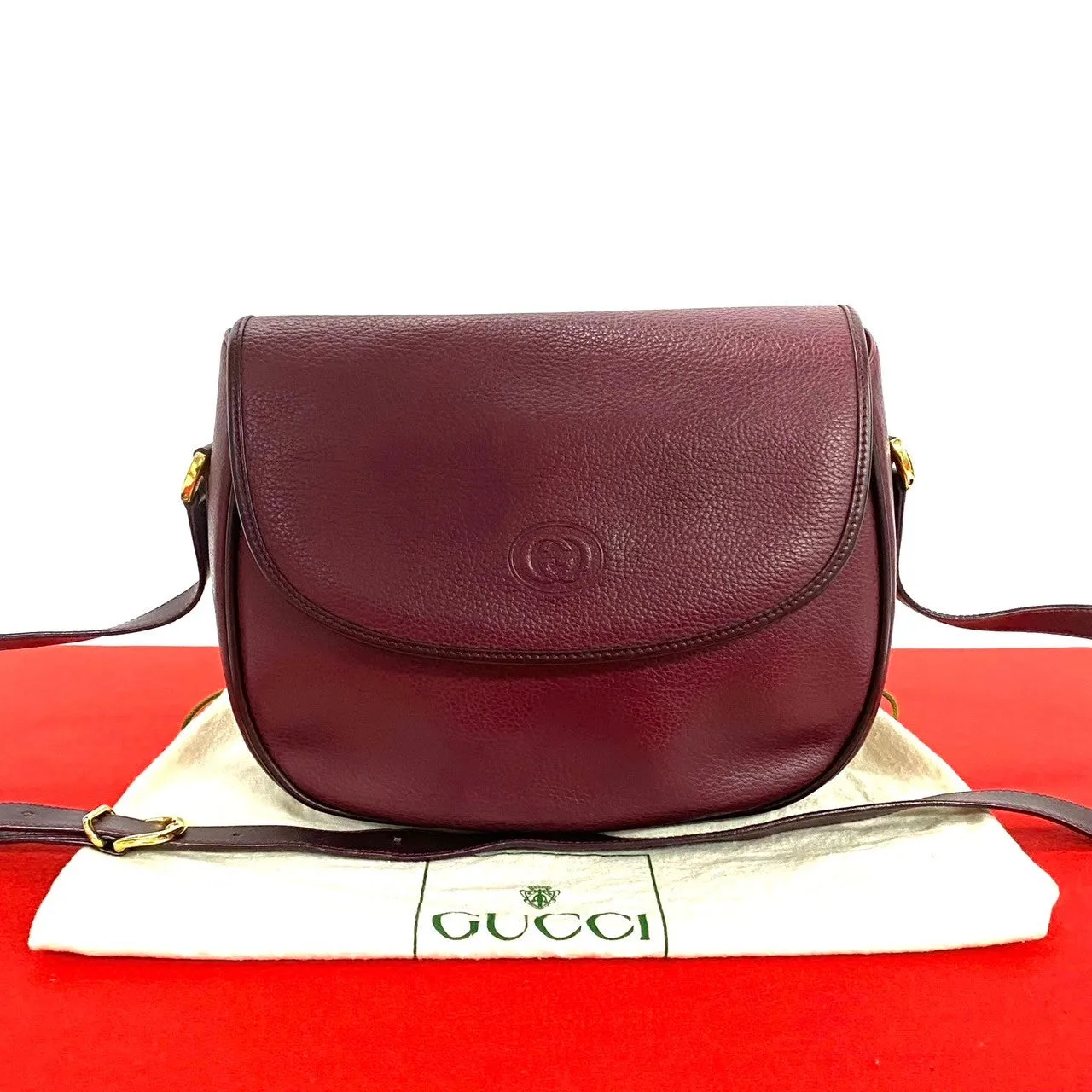 GUCCI Shoulder Bag leather purple