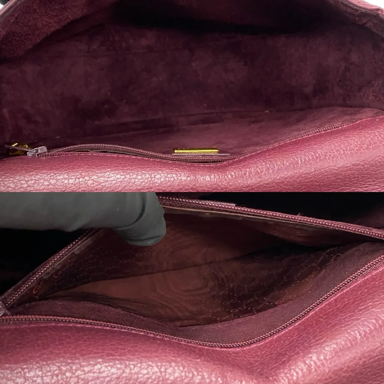 GUCCI Shoulder Bag leather purple