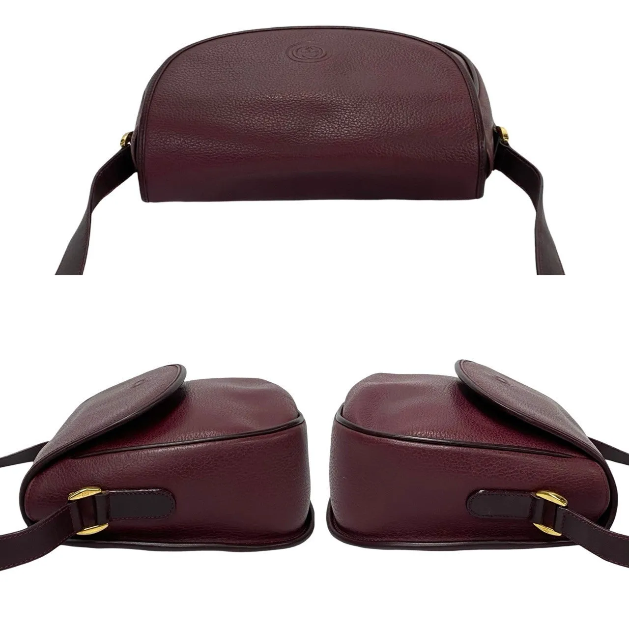 GUCCI Shoulder Bag leather purple