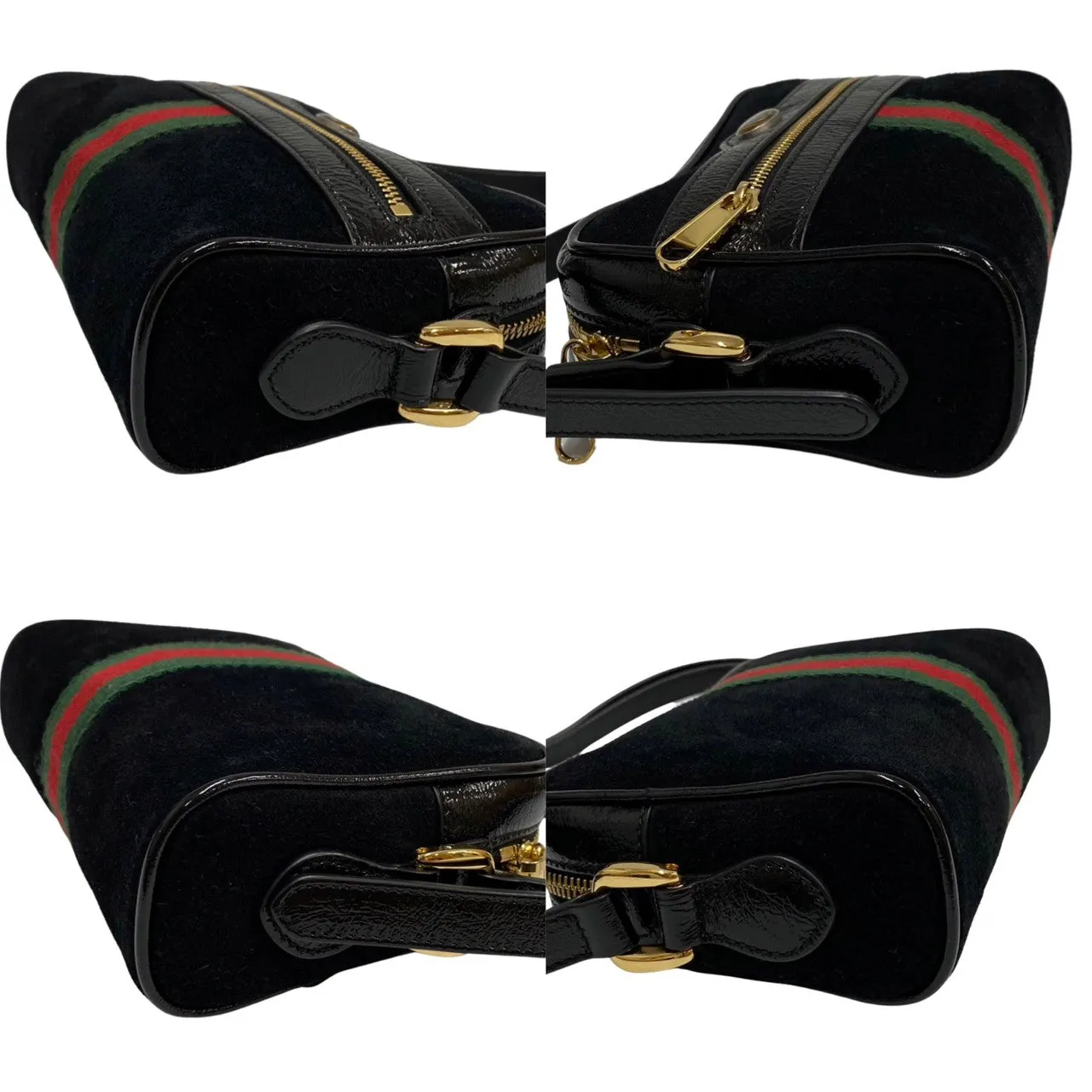GUCCI Shoulder Bag Suede black Sherry line