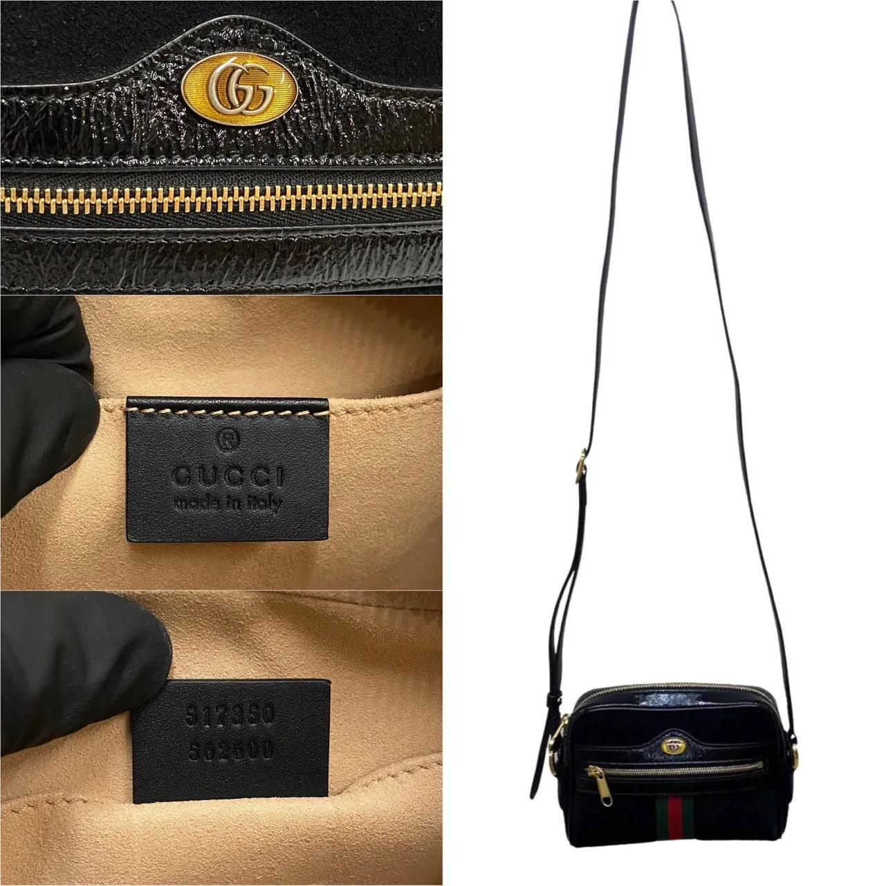 GUCCI Shoulder Bag Suede black Sherry line