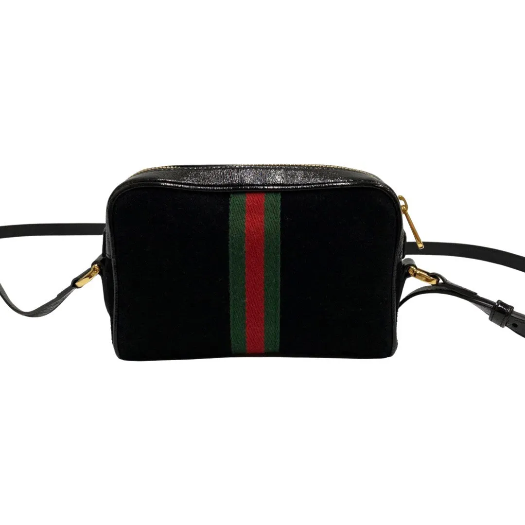 GUCCI Shoulder Bag Suede black Sherry line