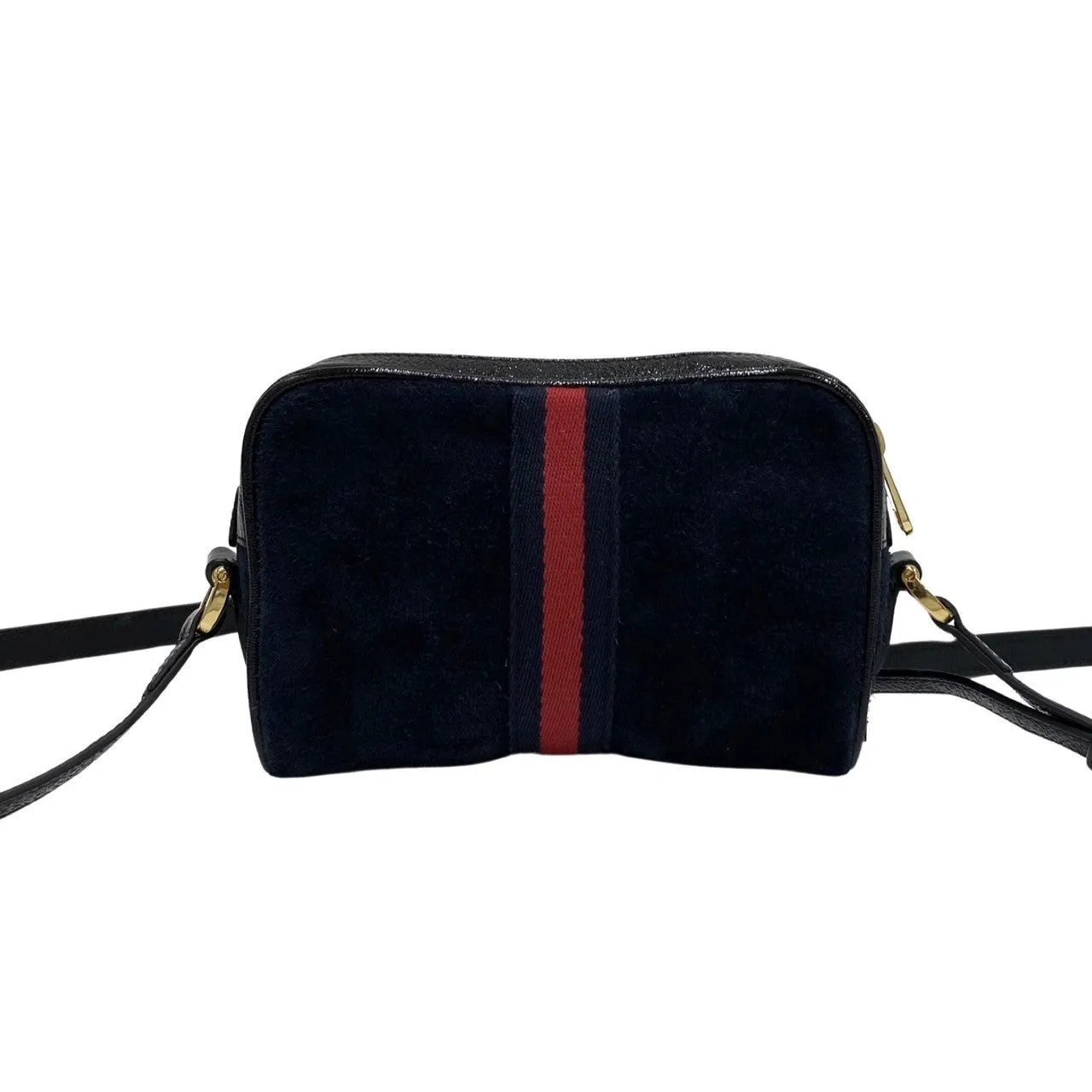 GUCCI Shoulder Bag Suede Navy GG Ophidia