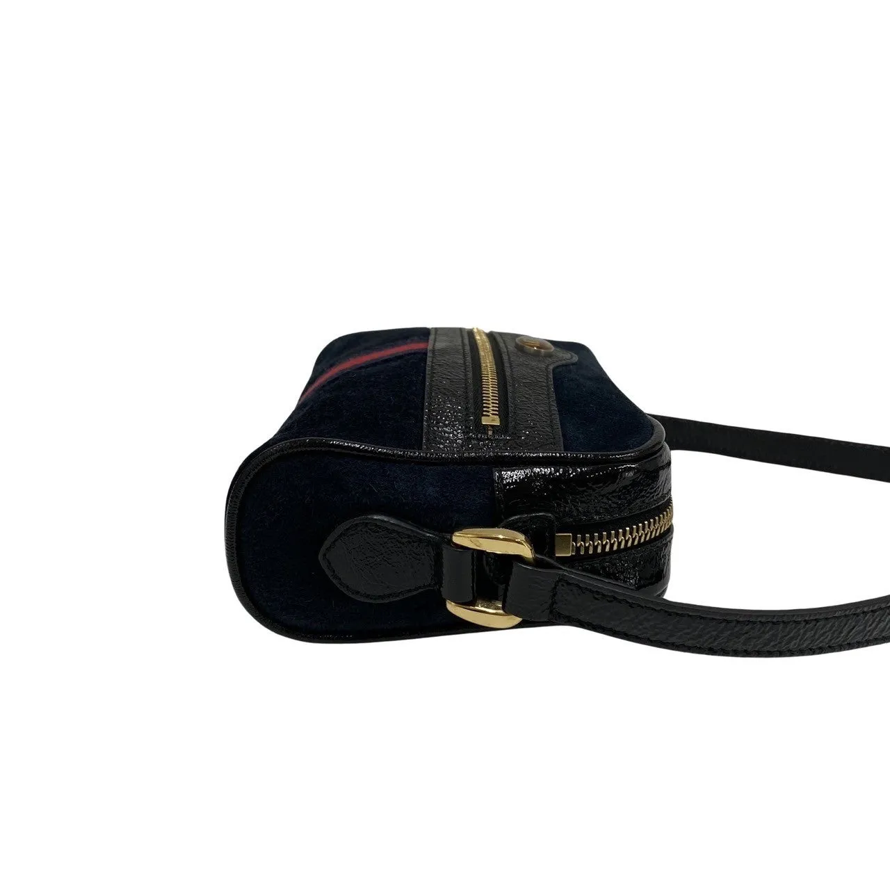 GUCCI Shoulder Bag Suede Navy GG Ophidia