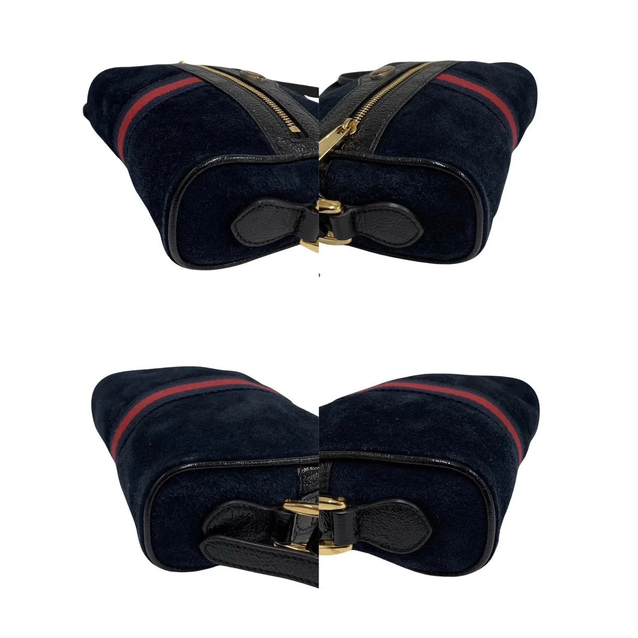 GUCCI Shoulder Bag Suede Navy GG Ophidia