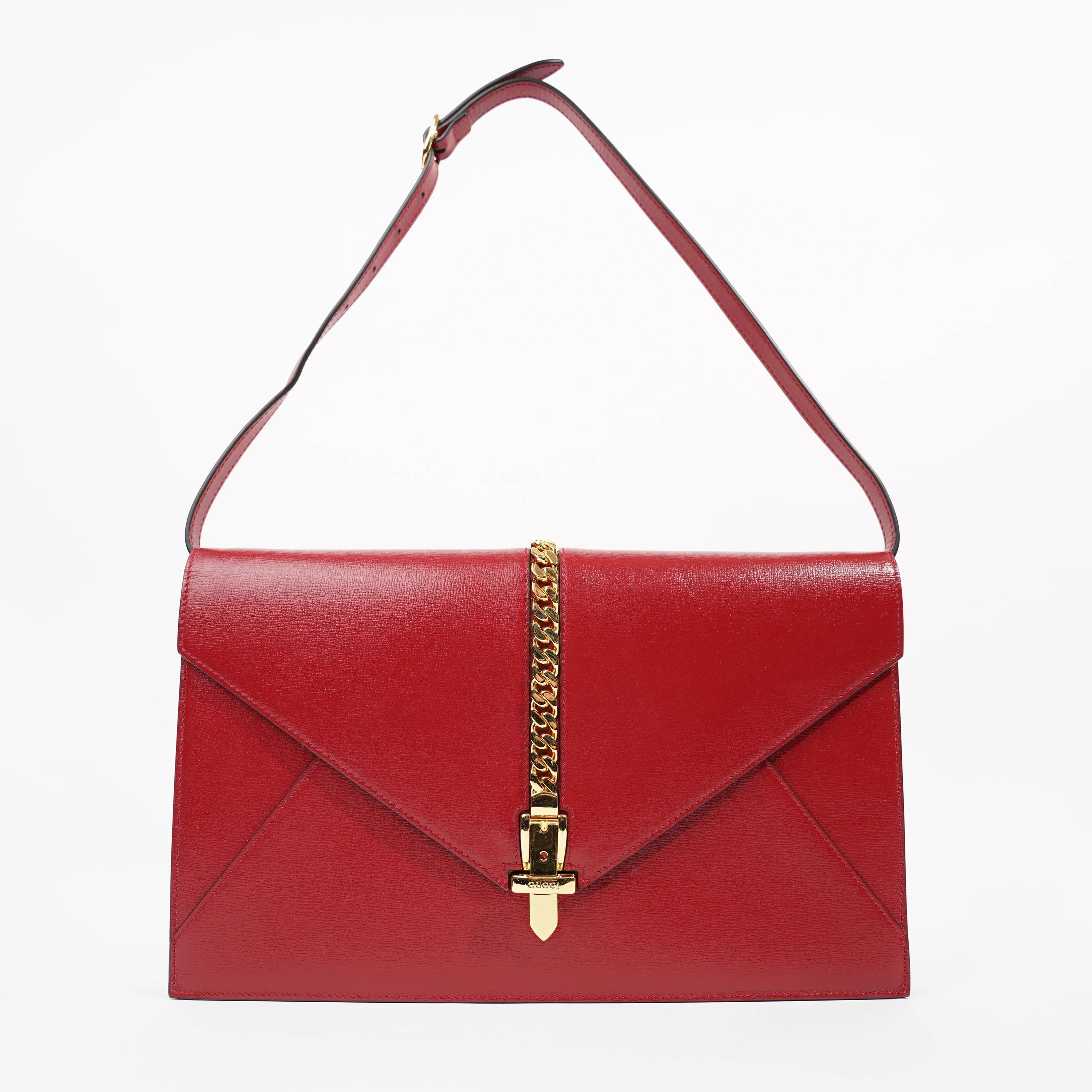 Gucci Womans Sylvie 1969 Shoulder Bag Red Medium
