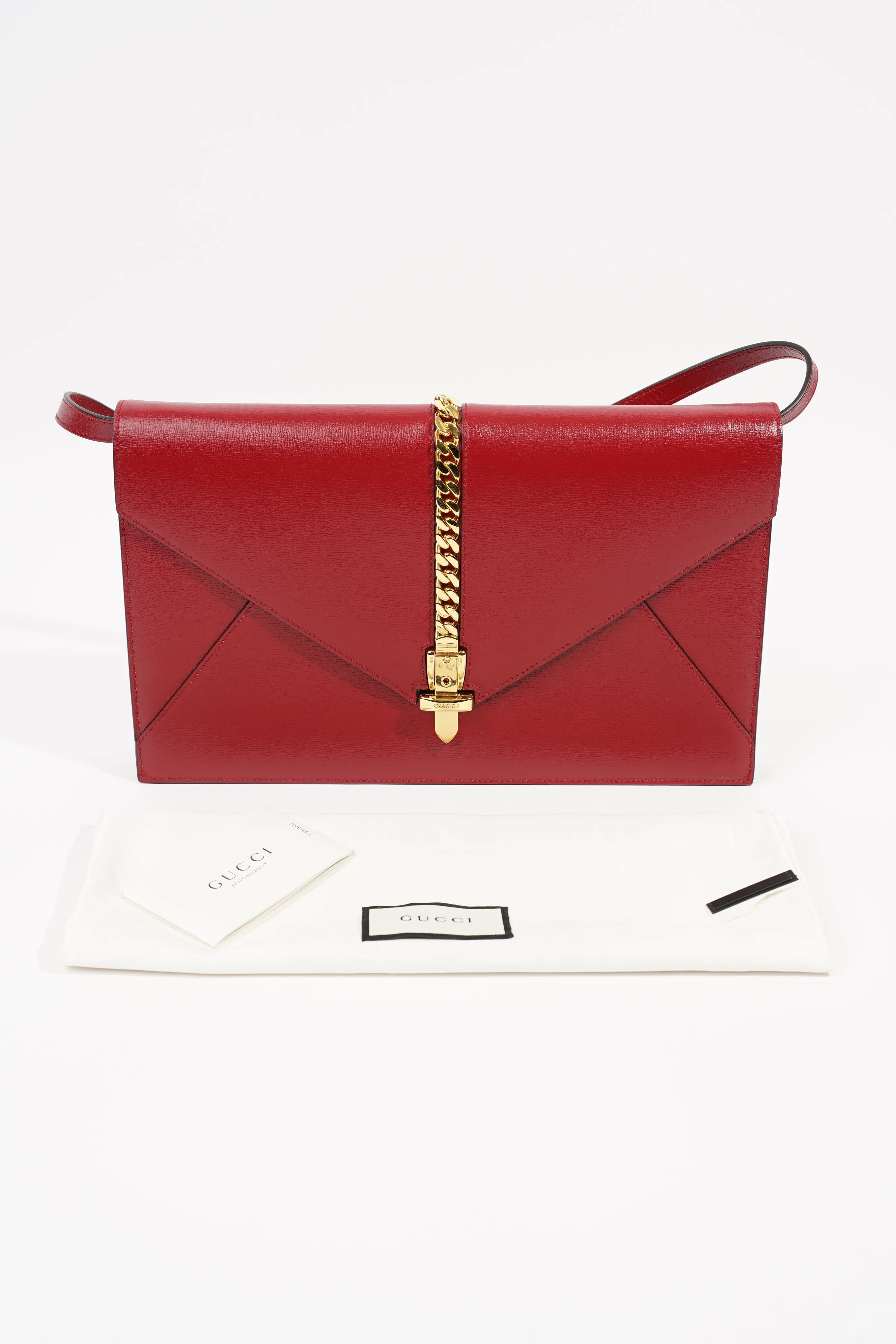 Gucci Womans Sylvie 1969 Shoulder Bag Red Medium