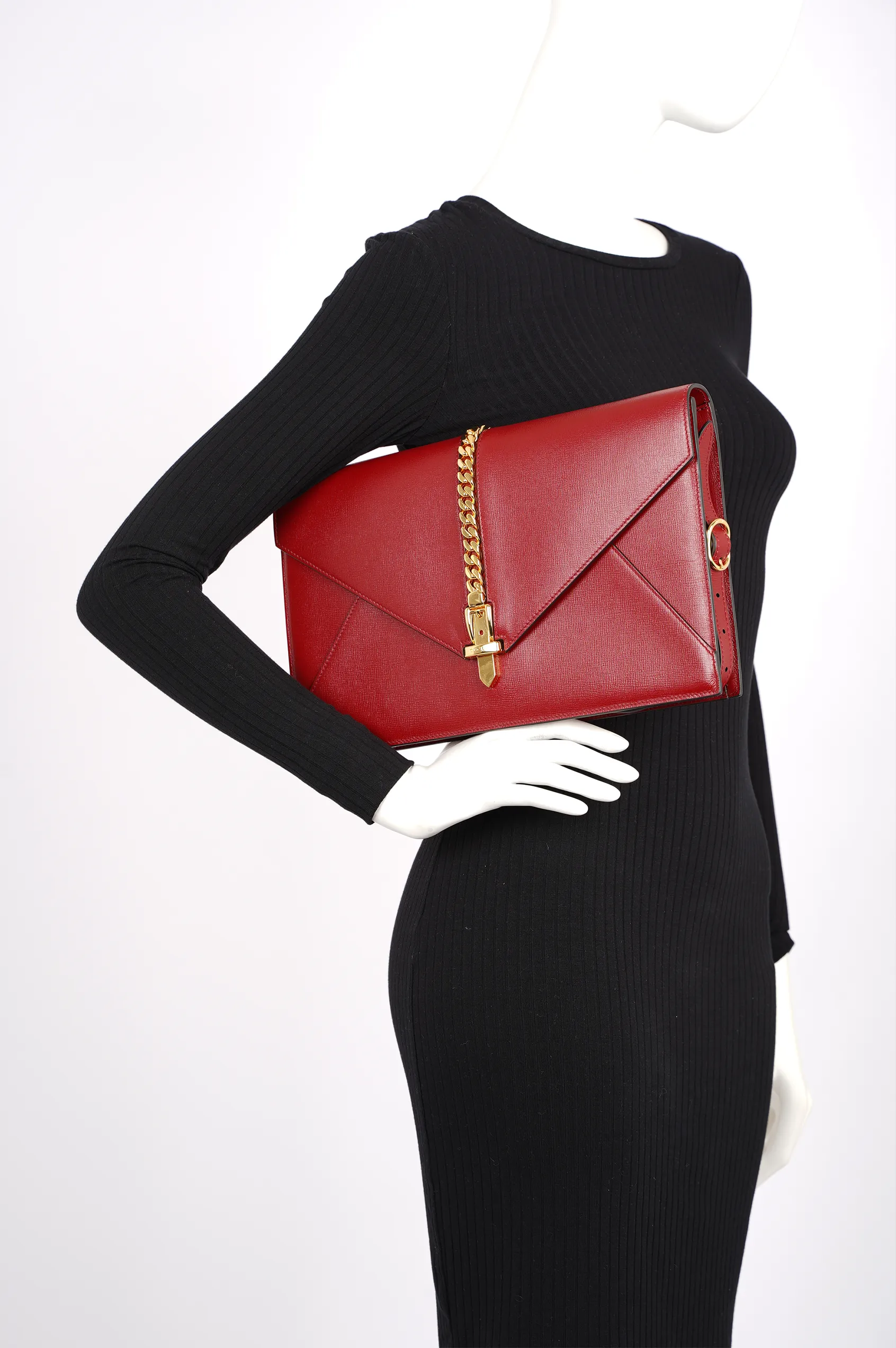 Gucci Womans Sylvie 1969 Shoulder Bag Red Medium