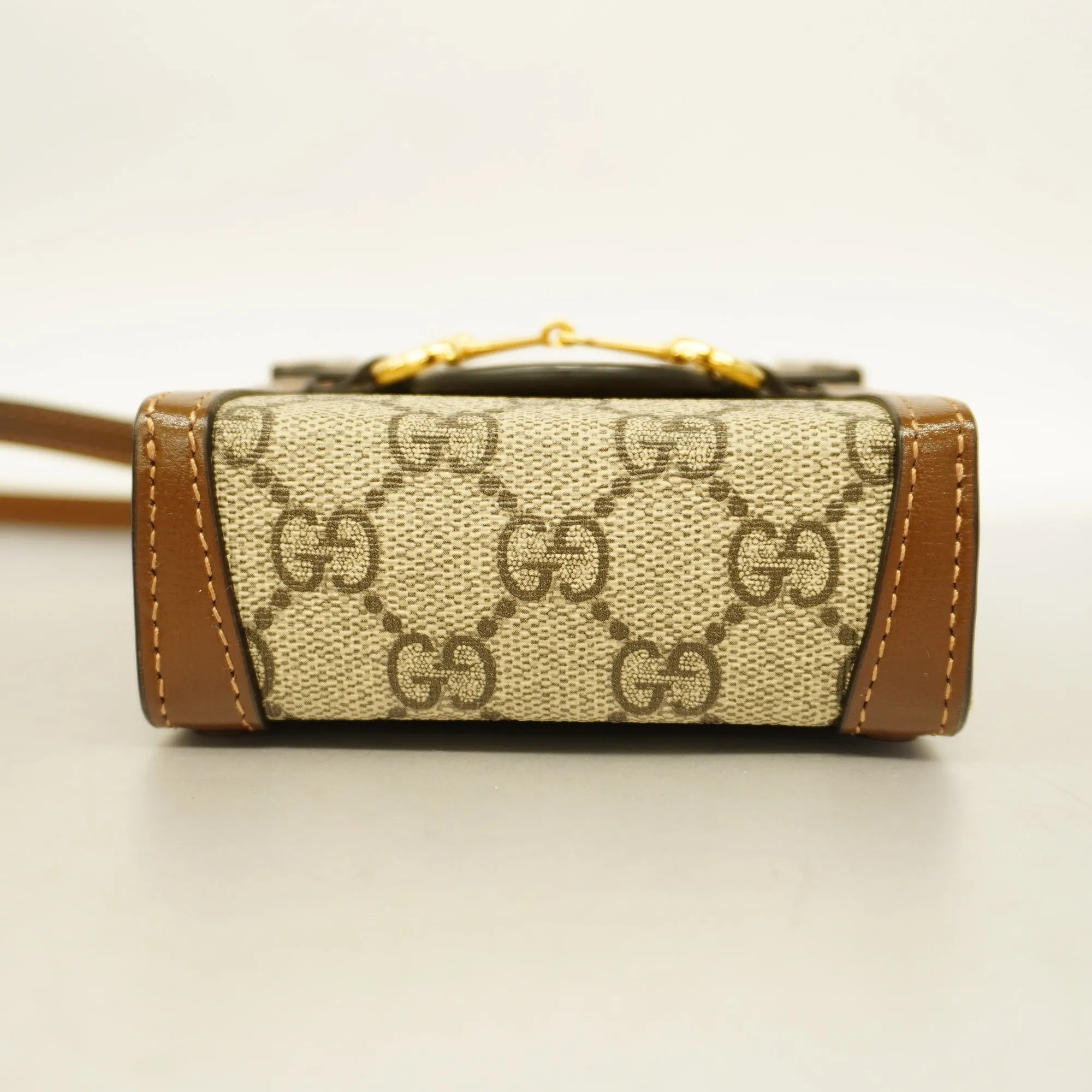 GUCCIAuth  Horsebit 625615 Women's GG Supreme Shoulder Bag Beige,Brown
