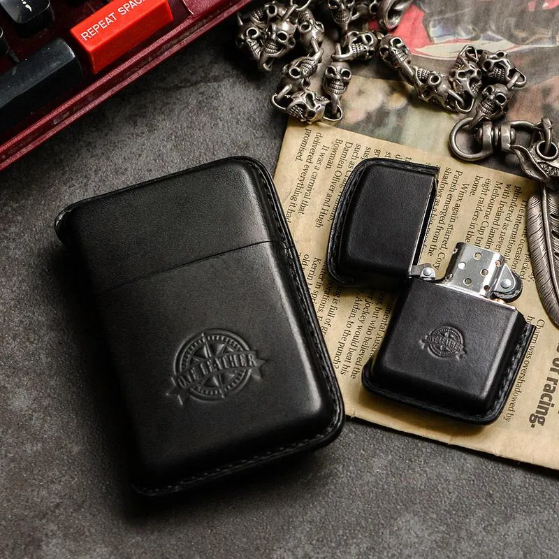 Handmade Green Leather Mens 10pcs Cigarette Holder Case Cool Cigarette Case for Men