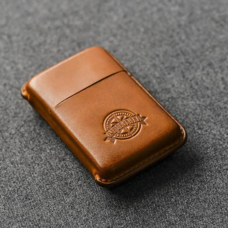 Handmade Green Leather Mens 10pcs Cigarette Holder Case Cool Cigarette Case for Men