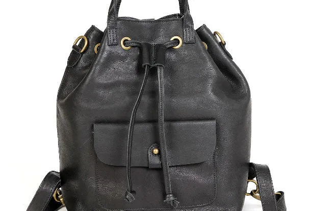 Handmade Leather backpack bag shoulder bag bucket bag women leather purse