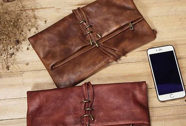 Handmade Leather clutch purse shoulder bag for women leather crossbody bag