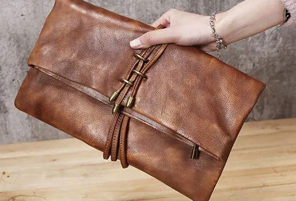 Handmade Leather clutch purse shoulder bag for women leather crossbody bag