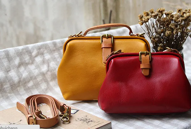 Handmade Leather doctor bags for women leather shoulder doctor bag crossbody bag