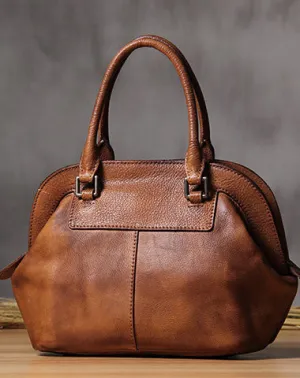 Handmade Leather handbag purse shoulder bag for women leather shopper bag