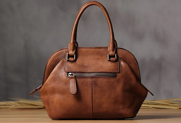 Handmade Leather handbag purse shoulder bag for women leather shopper bag