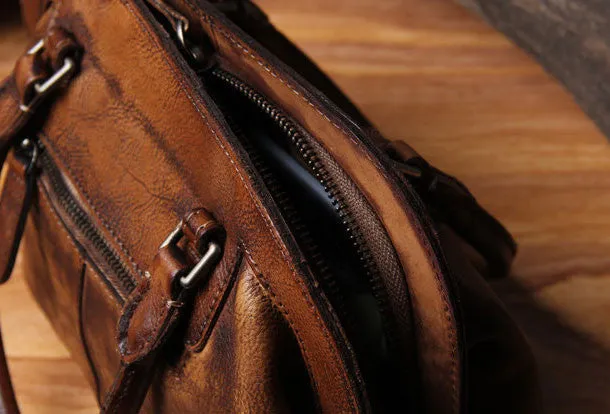 Handmade Leather handbag purse shoulder bag for women leather shopper bag