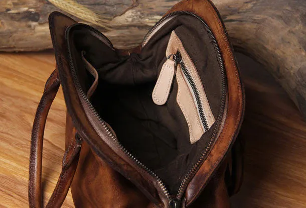 Handmade Leather handbag purse shoulder bag for women leather shopper bag