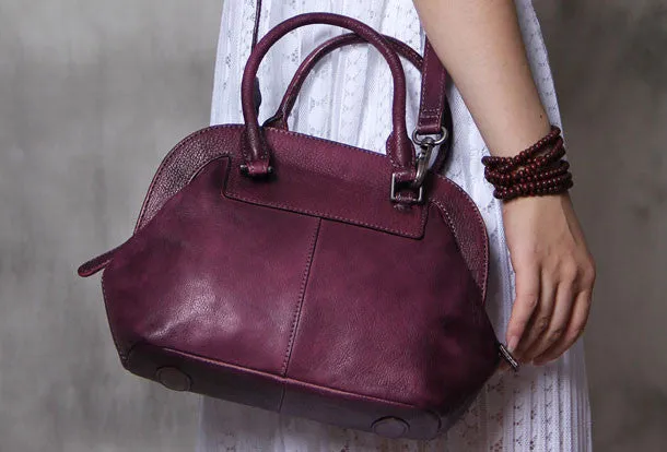 Handmade Leather handbag purse shoulder bag for women leather shopper bag