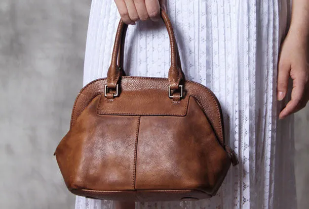 Handmade Leather handbag purse shoulder bag for women leather shopper bag