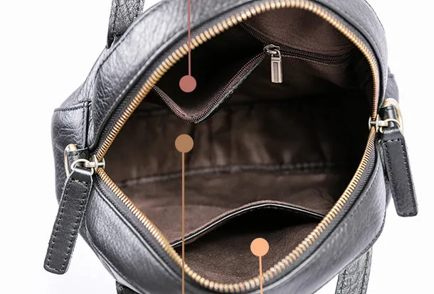Handmade Leather Purse Bag Circle Bag Crossbody Bag Shoulder Bag Purse For Women