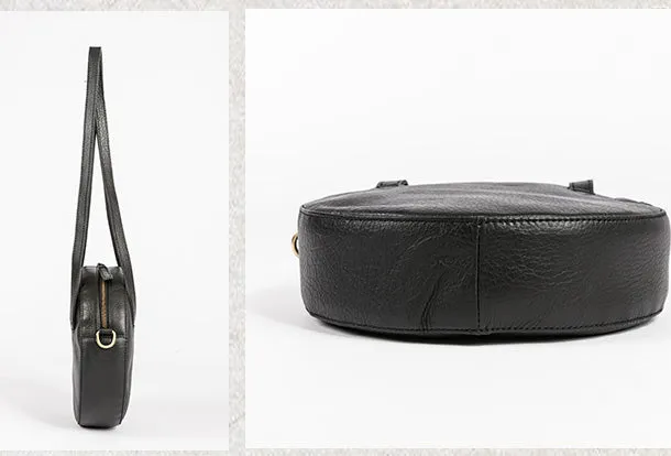 Handmade Leather Purse Bag Circle Bag Crossbody Bag Shoulder Bag Purse For Women