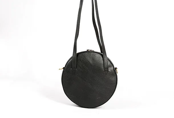 Handmade Leather Purse Bag Circle Bag Crossbody Bag Shoulder Bag Purse For Women