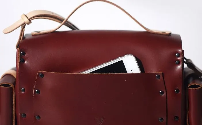 Handmade Leather Red Womens Messenger Bag Fashion Shoulder Bag for Women