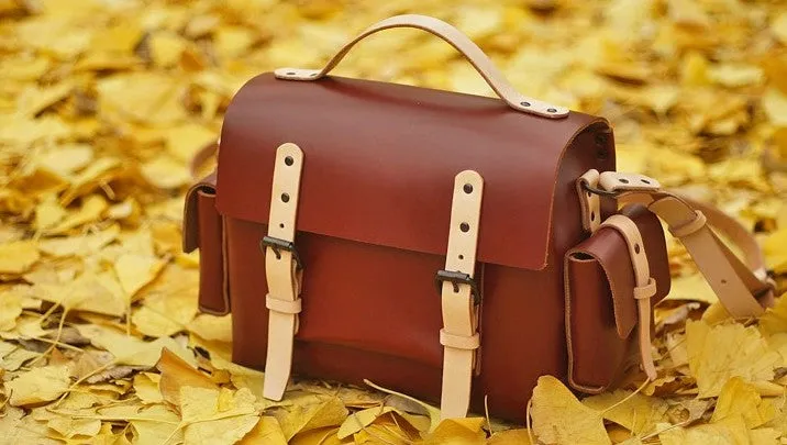 Handmade Leather Red Womens Messenger Bag Fashion Shoulder Bag for Women