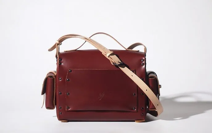 Handmade Leather Red Womens Messenger Bag Fashion Shoulder Bag for Women
