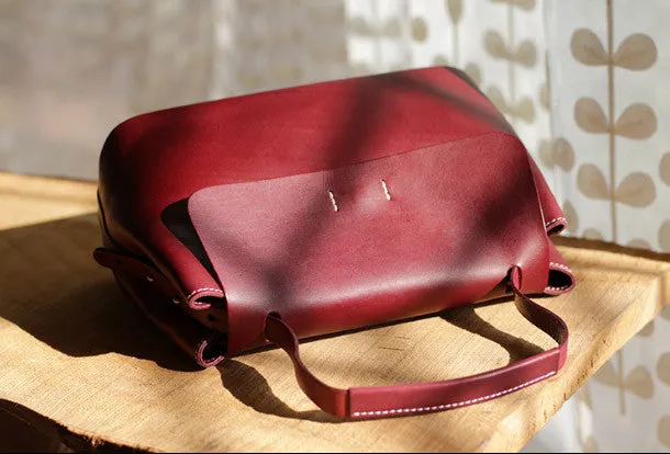 Handmade Leather tote bag shopper bag for women leather shoulder bag handbag