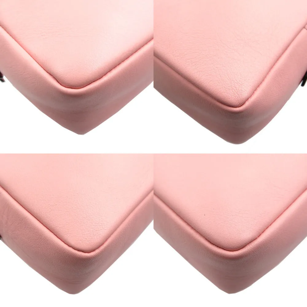 J&M Davidson Shoulder Bag leather pink Women Used