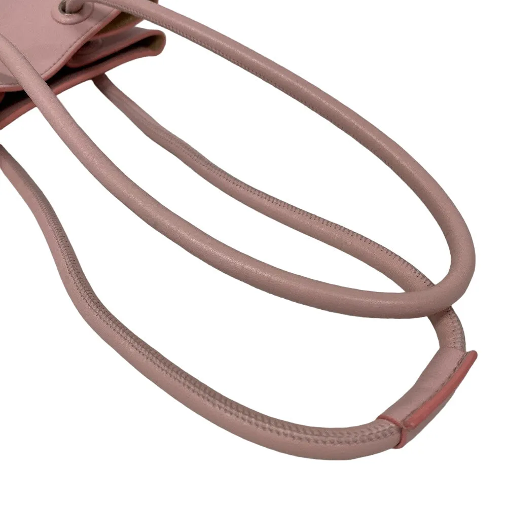 JIL SANDER Handbag leather pink Drawstring Shoulder Bag Women Used