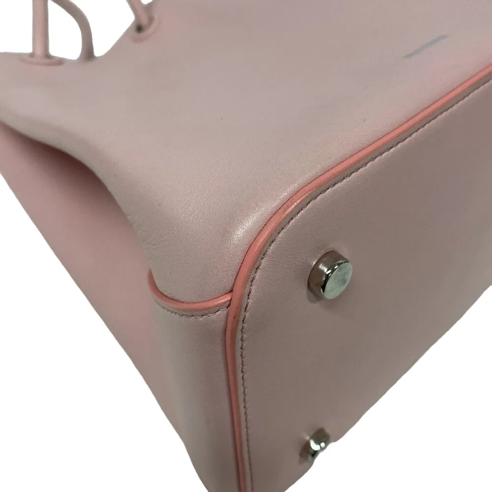 JIL SANDER Handbag leather pink Drawstring Shoulder Bag Women Used