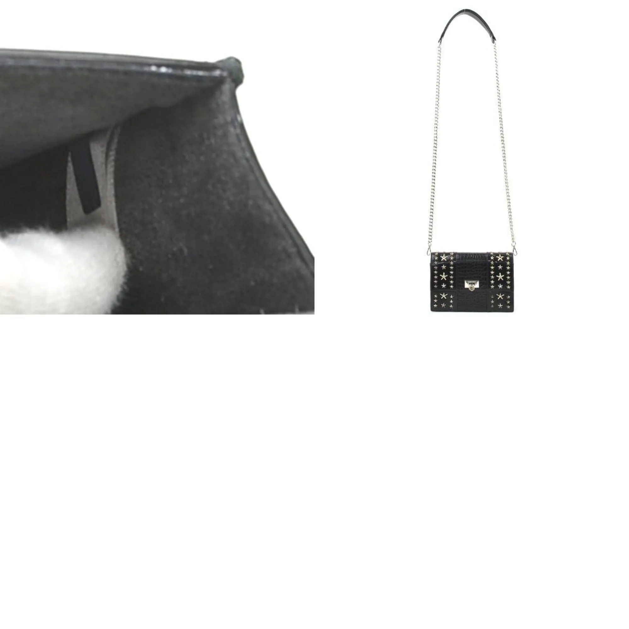 Jimmy Choo Leather Metal Shoulder Bag (Pre-Owned)