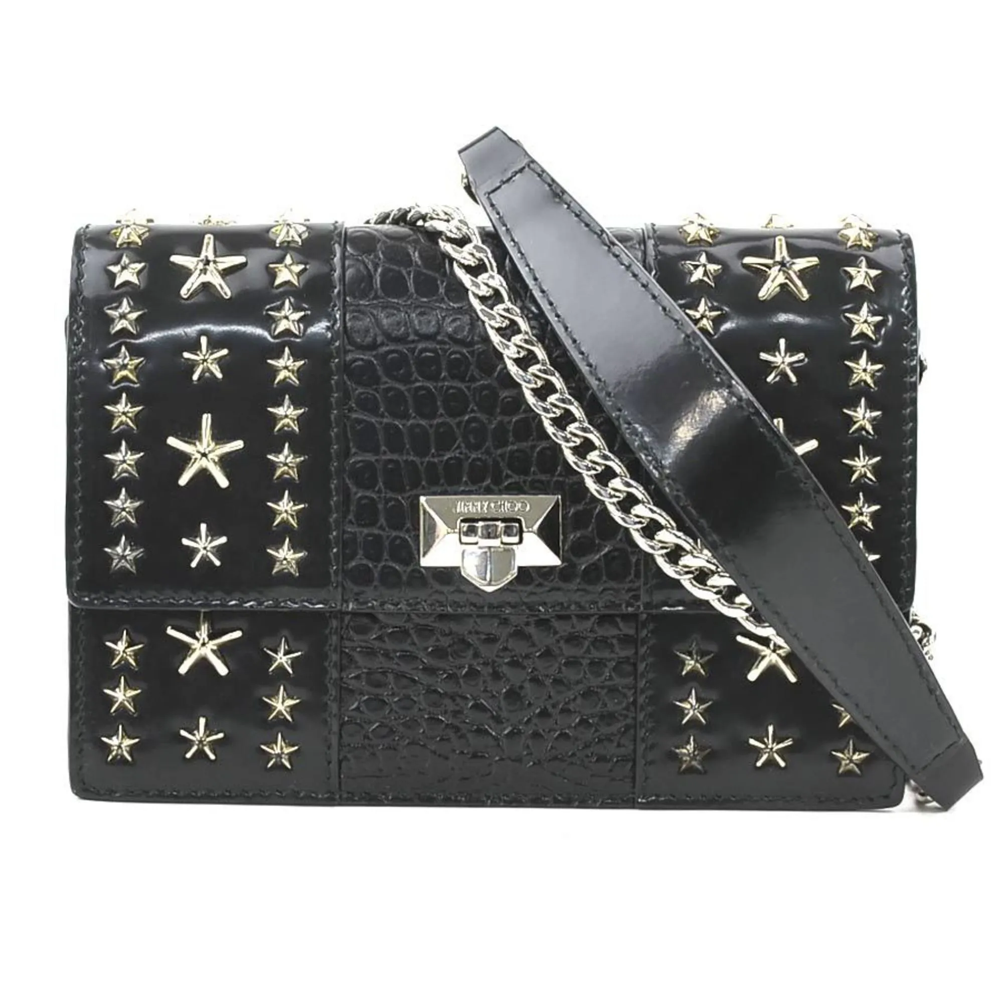 Jimmy Choo Leather Metal Shoulder Bag (Pre-Owned)