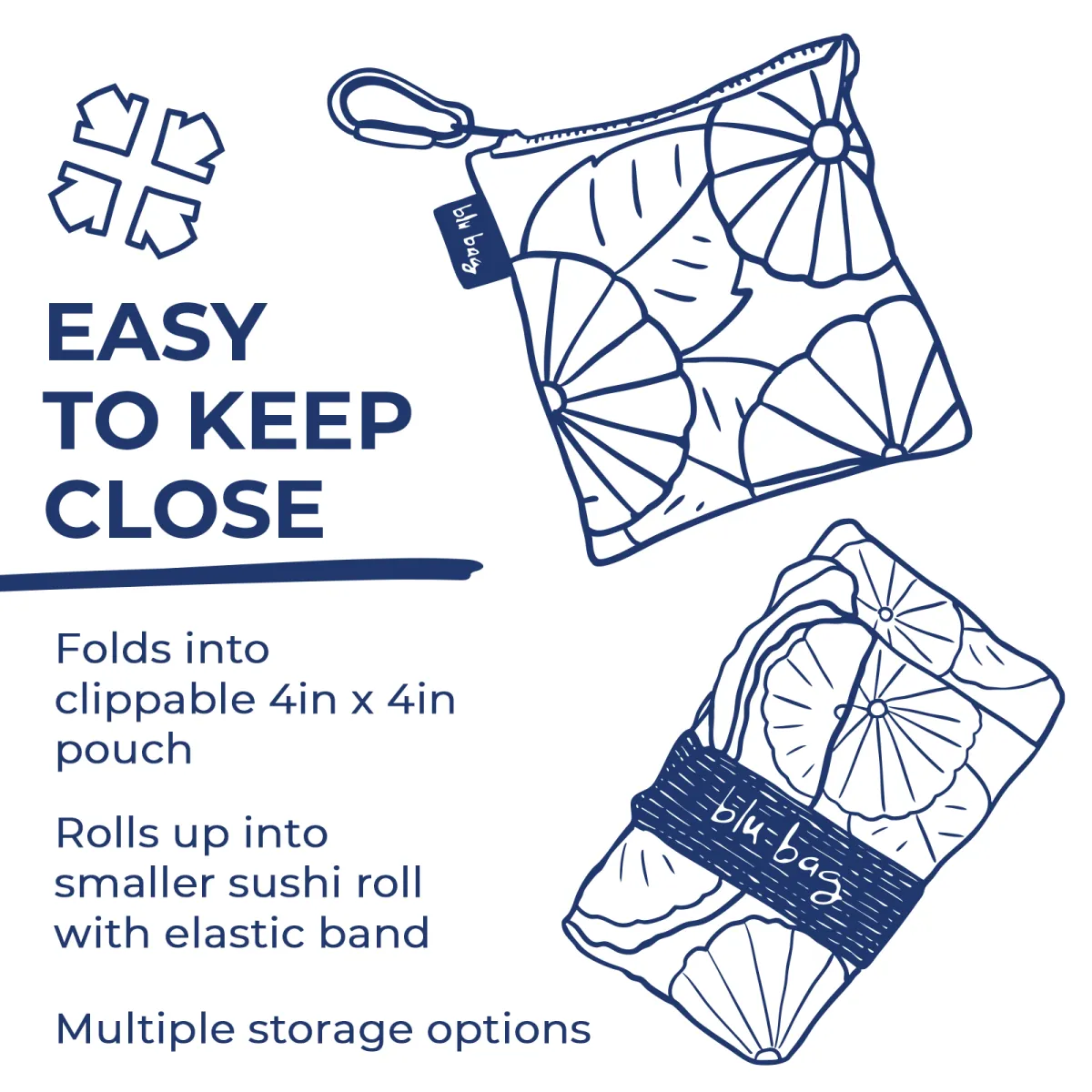 Kintsugi Blu Bag Reusable Shopping Bag - Machine Washable