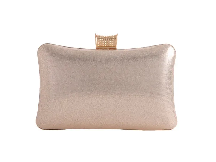 Koko 20101 Champagne Gold Diamante Box Clutch Bag