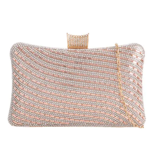 Koko 20101 Champagne Gold Diamante Box Clutch Bag