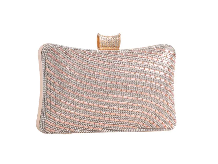 Koko 20101 Champagne Gold Diamante Box Clutch Bag